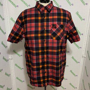 Middle Of Beyond Button Down Shirt Suspiria MOB Plaid Short Sleeve Mens L